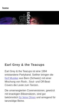 Vorschau der mobilen Webseite www.earlgrey.ch, Earl Grey and The Teacups