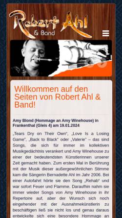 Vorschau der mobilen Webseite www.robert-ahl.de, Robert Ahl & Band