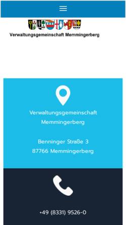 Vorschau der mobilen Webseite www.vg-memmingerberg.de, Verwaltungsgemeinschaft Memmingerberg