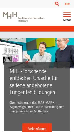 Vorschau der mobilen Webseite www.mh-hannover.de, Institut für Balneologie und Medizinische Klimatologie