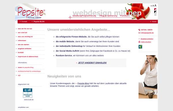 Vorschau von www.pepsite.de, Pepsite
