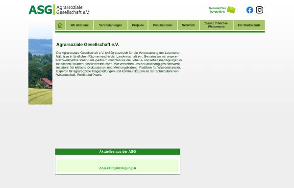 Vorschau von www.asg-goe.de, Agrarsoziale Gesellschaft e.V.