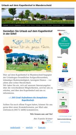 Vorschau der mobilen Webseite www.kapellenhof.de, Kapellenhof