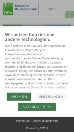 Vorschau der mobilen Webseite www.bauernverband.de, Deutscher Bauernverband e.V.