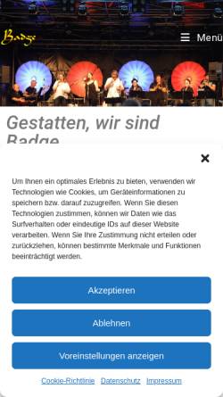 Vorschau der mobilen Webseite www.badge-music.de, Bagde