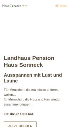 Vorschau der mobilen Webseite www.haus-sonneck-eifel.de, Pension Haus Sonneck