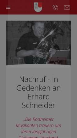 Vorschau der mobilen Webseite www.rodheimer-musikanten.de, Rodheimer Musikanten