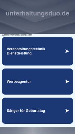Vorschau der mobilen Webseite www.unterhaltungsduo.de, A-Team