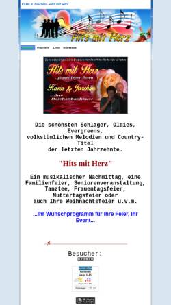 Vorschau der mobilen Webseite hitsmitherz.de, Karin & Joachim - Die Reichenbachtaler