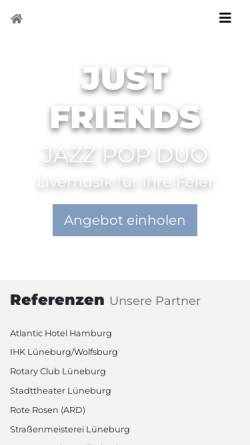 Vorschau der mobilen Webseite justfriends-music.de, Just Friends