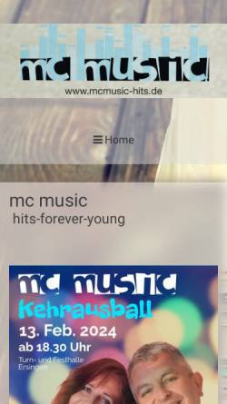 Vorschau der mobilen Webseite mcmusic-hits.de, MC - Music