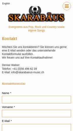 Vorschau der mobilen Webseite www.skarabaeus-music.ch, Skarabäus