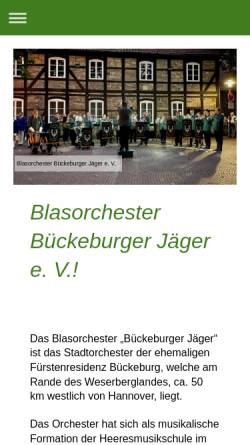 Vorschau der mobilen Webseite www.bueckeburger-jaeger.de, Bückeburger Bigband