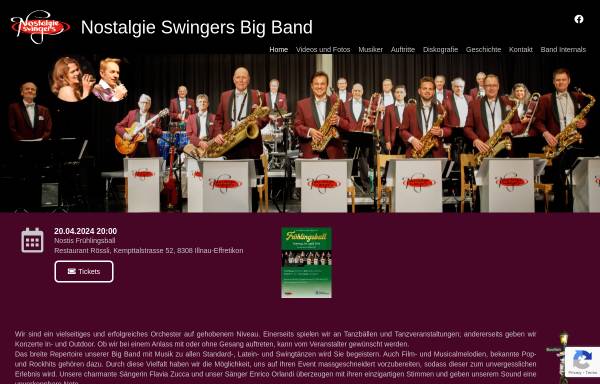 Vorschau von www.bigband-tanz.ch, Nostalgie Swingers Bigband