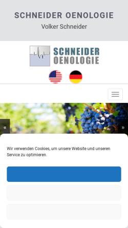 Vorschau der mobilen Webseite www.schneider-oenologie.de, Schneider Oenologie