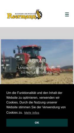 Vorschau der mobilen Webseite www.reermann.de, Agrar-Service Reermann
