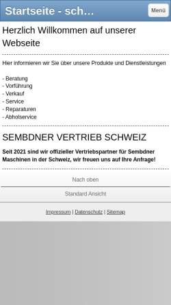 Vorschau der mobilen Webseite www.schenker-wikon.ch, Schenker Motorgeräte GmbH