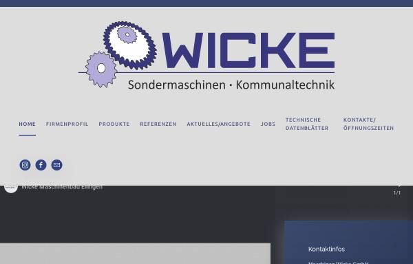 Vorschau von wicke-maschinenbau.com, Wicke Sondermaschinen und Kommunaltechnik