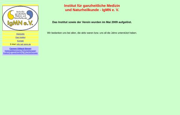 Vorschau von www.igmn.de, Institut für ganzheitliche Medizin und Naturheilkunde e. V. (IgMN)