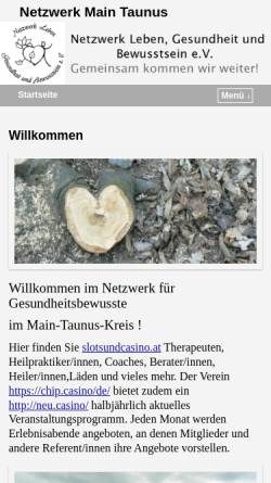 Vorschau der mobilen Webseite www.netzwerk-kelkheim.de, Netzwerk Leben, Gesundheit und Bewusstsein e.V.