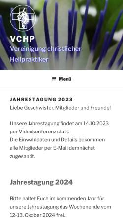 Vorschau der mobilen Webseite www.vchp.de, VCHP - Vereinigung Christlicher Heilpraktiker