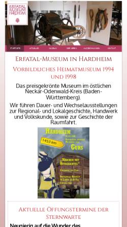 Vorschau der mobilen Webseite www.erfatal-museum.de, Hardheim, Erfatal-Museum