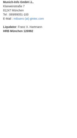 Vorschau der mobilen Webseite www.munich-info.de, Munich Info