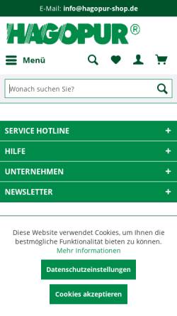 Vorschau der mobilen Webseite www.hagopur-shop.de, Hagopur AG