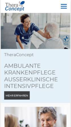 Vorschau der mobilen Webseite www.theraconcept.de, TheraConcept GbR - ambulante Intensivpflege