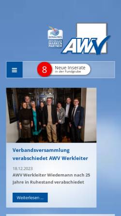 Vorschau der mobilen Webseite www.awv-nordschwaben.de, AWV Nordschwaben