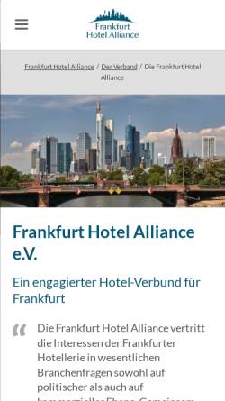 Vorschau der mobilen Webseite www.frankfurt-hotel-alliance.com, Frankfurt Hotel Alliance