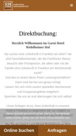 Vorschau der mobilen Webseite garni-hotel-roedelheimerhof.de, Garni Hotel Rödelheimer Hof