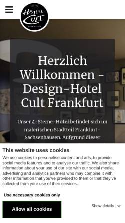 Vorschau der mobilen Webseite www.hotelcult.de, Hotel Cult