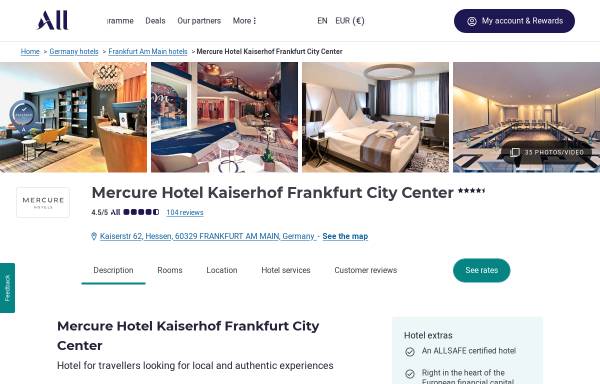 Vorschau von all.accor.com, Hotel Kaiserhof