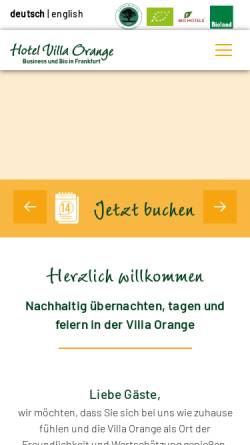 Vorschau der mobilen Webseite www.villa-orange.de, Hotel Villa Orange