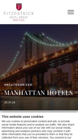 Vorschau der mobilen Webseite www.fitzpatrickhotels.com, Manhattan Hotel
