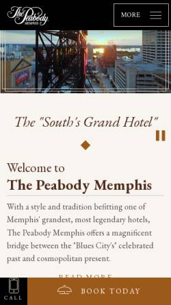 Vorschau der mobilen Webseite www.peabodymemphis.com, Memphis Hotel