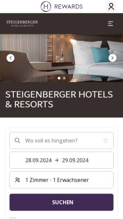 Vorschau der mobilen Webseite de.steigenberger.com, Steigenberger Frankfurter Hof