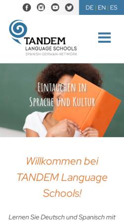 Vorschau der mobilen Webseite www.tandem-schools.com, Tandem International Sprachschulen