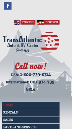 Vorschau der mobilen Webseite www.transatlantic-rv.com, TransAtlantic Automobile
