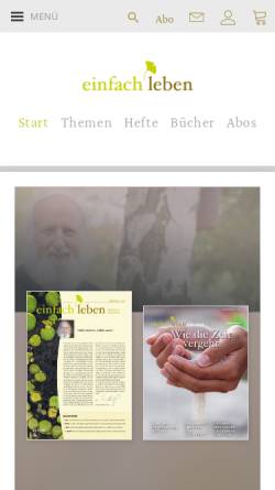 Vorschau der mobilen Webseite www.herder.de, einfach leben