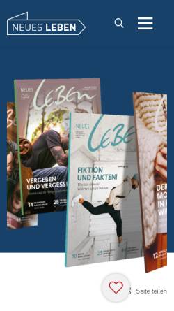 Vorschau der mobilen Webseite www.neuesleben.com, Neues Leben - Das christliche Ratgeber-Magazin.