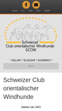 Vorschau der mobilen Webseite www.whippet-windspielclub.ch, Whippet und Windspiel Club der Schweiz