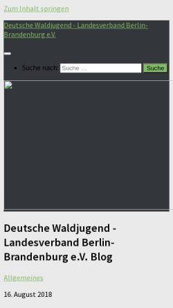 Vorschau der mobilen Webseite waldjugend-bb.de, Deutsche Waldjugend - Landesverband Berlin-Brandenburg e.V.