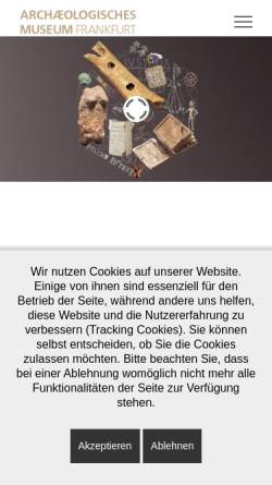 Vorschau der mobilen Webseite www.archaeologisches-museum-frankfurt.de, Archäologisches Museum