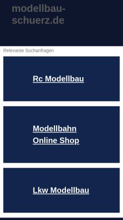 Vorschau der mobilen Webseite www.modellbau-schuerz.de, Modellbauhandel, Ronald Schuerz