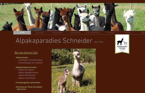 Vorschau von www.alpakaparadies.de, Alpakaparadies