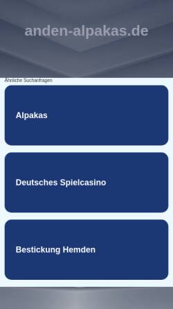 Vorschau der mobilen Webseite www.anden-alpakas.de, Anden-Alpakas, Regina Ludwig
