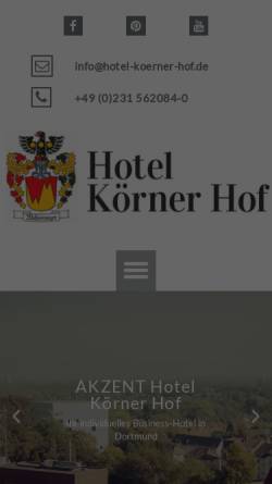 Vorschau der mobilen Webseite hotel-koerner-hof.de, Hotel Körner Hof