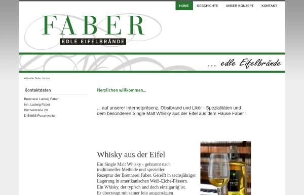 Vorschau von www.faber-eifelbrand.de, Faber - Edle Eifelbrände